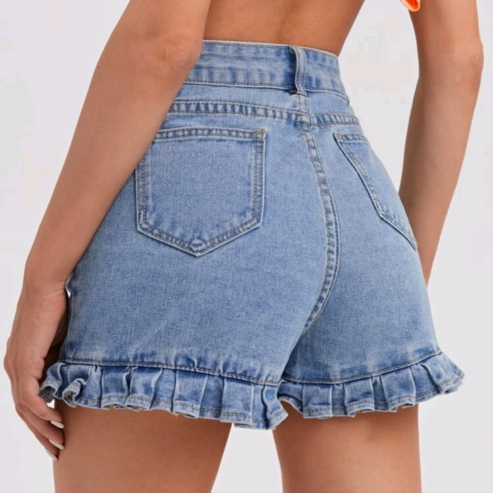 3 for $15 Frilly Ruffle Denim Shorts